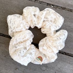 Handmade Lace Rainbow Scrunchie 🌈